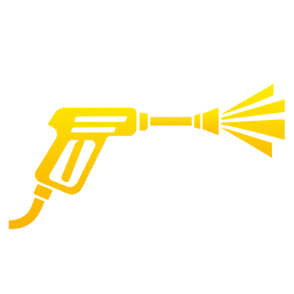 Yellow pressure washer icon for Claxe pressure washing and outdoor cleaning services
